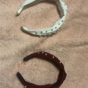 White and maroon headbands